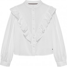 TOMMY HILFIGER πουκάμισο με βολάν κορίτσι KG0KG08985-YBR λευκό